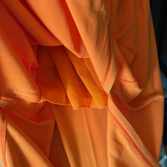 NWT Banana Republic orange compass patio maxi side slit belted dress Size M - Picture 10 of 11